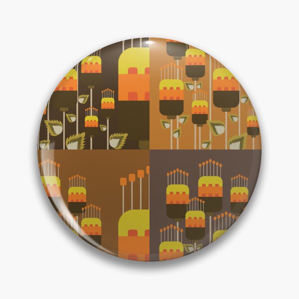 Item preview, Retro Style Geometric Floral Pattern in Warm Earth Tones designed and sold by PowerAntShop.