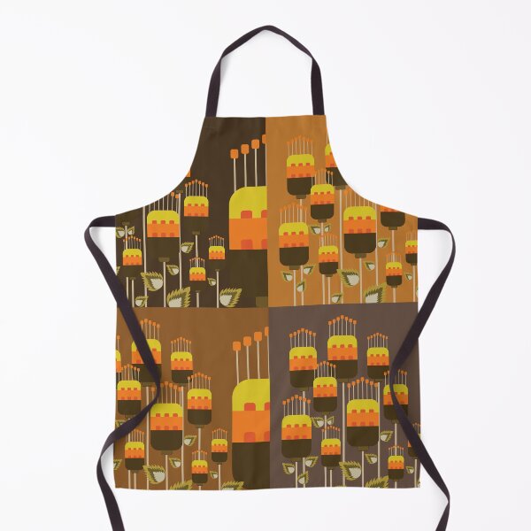 Item preview, Retro Style Geometric Floral Pattern in Warm Earth Tones designed and sold by PowerAntShop.