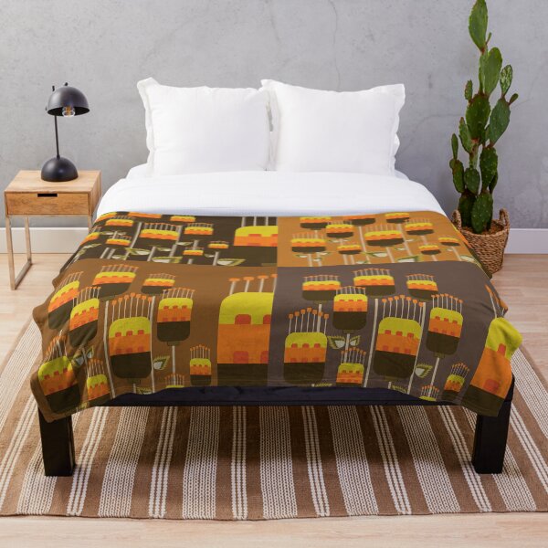 Item preview, Retro Style Geometric Floral Pattern in Warm Earth Tones designed and sold by PowerAntShop.