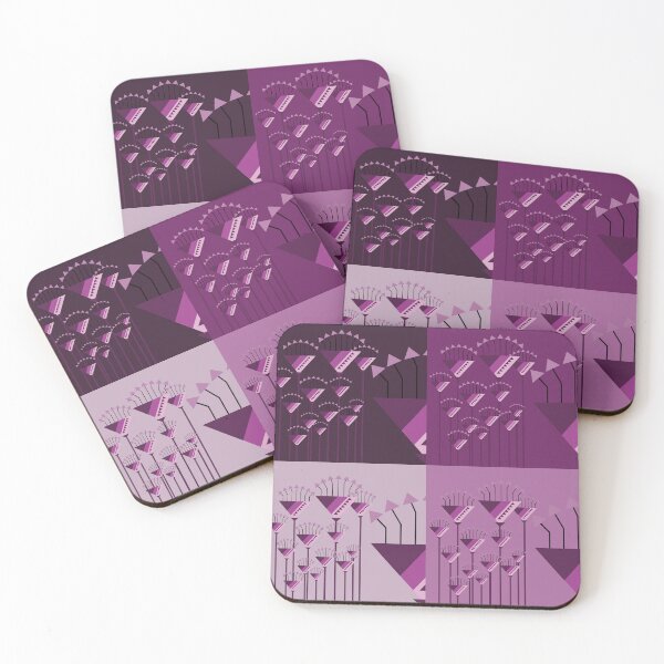 Item preview, Abstract Geometric Floral Pattern in Elegant Purple Hues designed and sold by PowerAntShop.