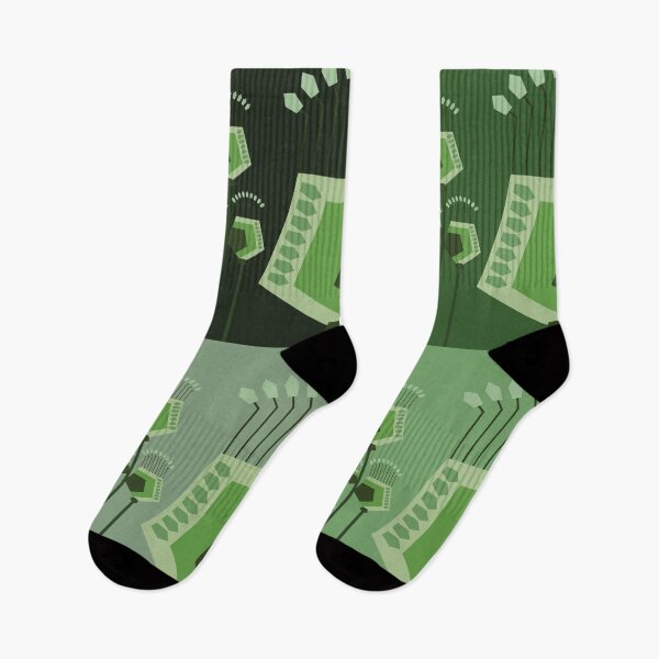 Item preview, Abstract Geometric Floral Pattern in Refreshing Green Shades designed and sold by PowerAntShop.