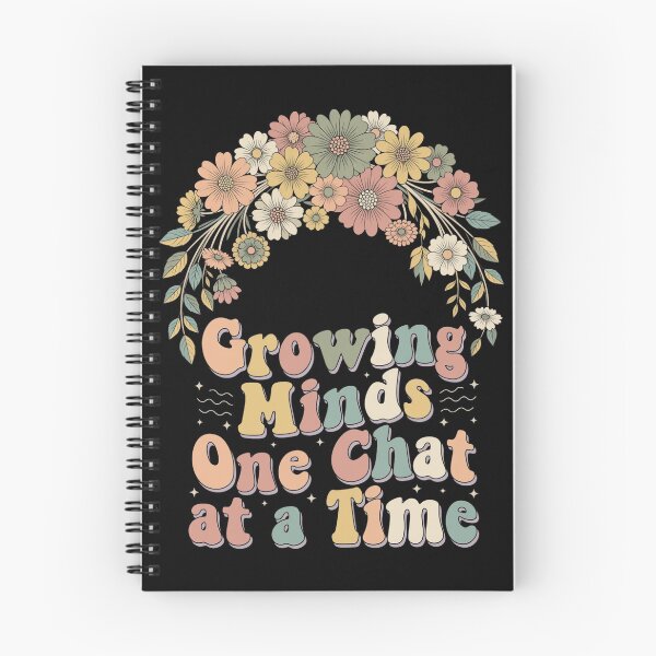 Item preview, Growing Minds One Chat at a Time Groovy Retro Teacher Back to School designed and sold by CF_VintageDesign.
