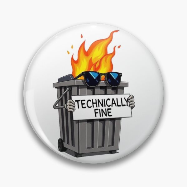 Item preview, Technically Fine Funny Dumpster Fire Meme designed and sold by BeautifulVibe.