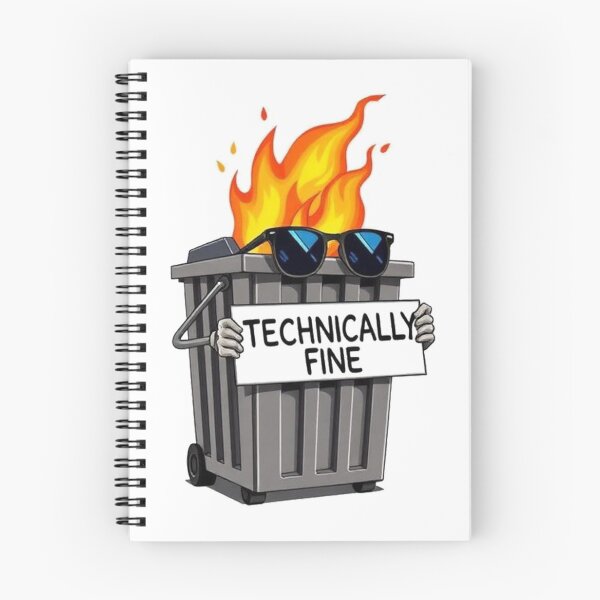Item preview, Technically Fine Funny Dumpster Fire Meme designed and sold by BeautifulVibe.
