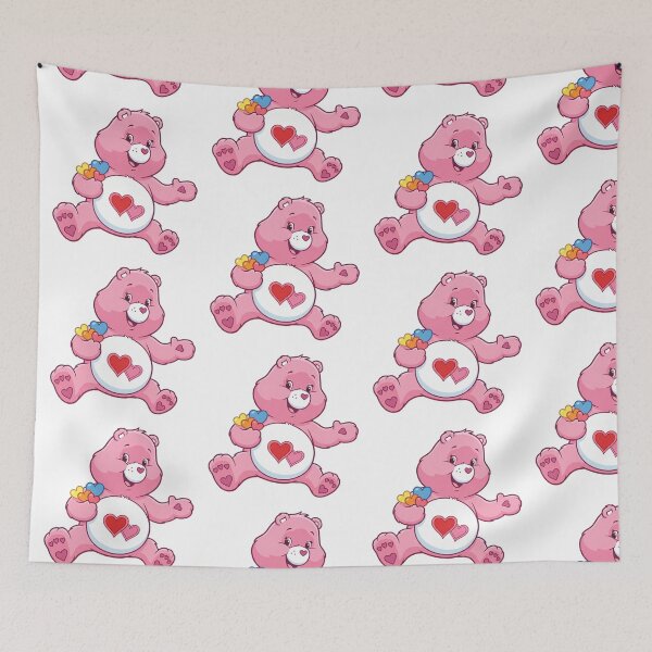Item preview, Cute Pink Bear with Rainbow Flower Illustration designed and sold by dyrestald.