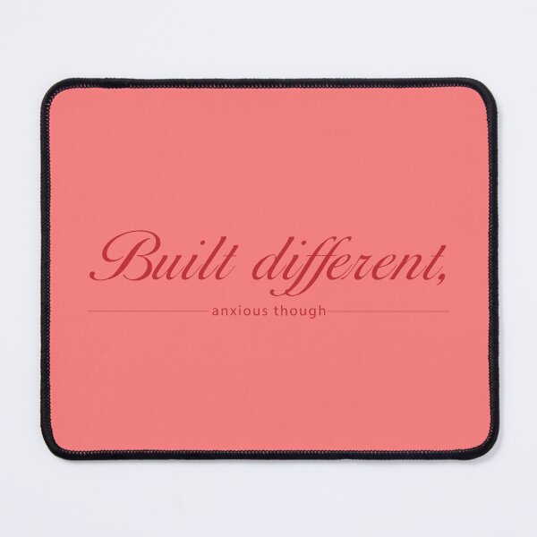 Item preview, Built Different Anxious Thought — Elegant Script Funny Quote | Anxiety Humor Gift, Mental Health Mug designed and sold by ArtofDari.