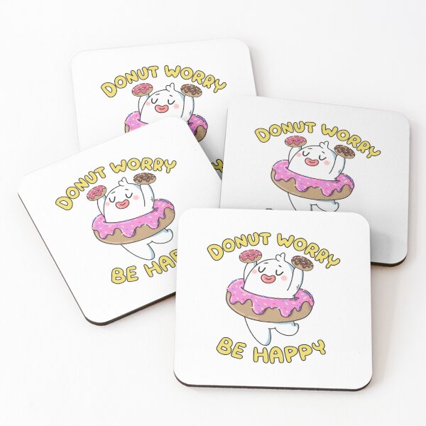 Item preview, Donut Worry Be Happy Cute Food Pun designed and sold by OMONIMISO.