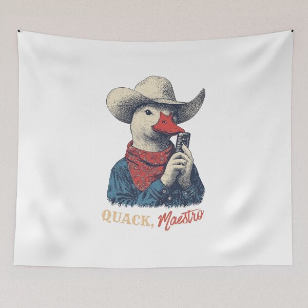 Item preview, Cowboy Duck Quack Maestro Funny Western Harmonica Music Lover Gift designed and sold by DustGoldStudio.