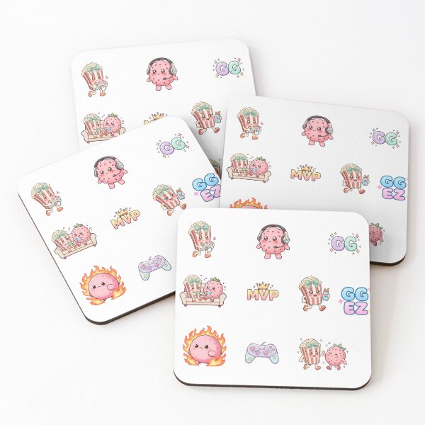 Item preview, Cute Gaming Popcorn and Strawberry Sticker Pack designed and sold by YunsCozyCorner.