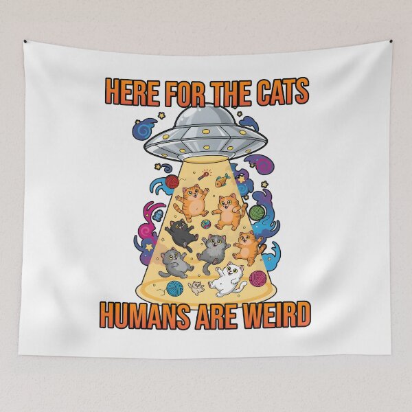 Item preview, Here for The Cats Humans are Weird Cute UFO Flying Saucers designed and sold by at85productions.