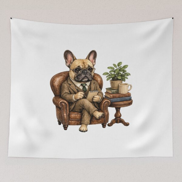 Item preview, French Bulldog Therapist: Funny Dog Profession Watercolor Gift designed and sold by TheAngelHeart.