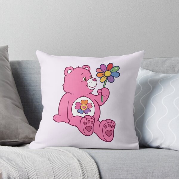 Item preview, Cute Pink Bear with Rainbow Flower Illustration designed and sold by dyrestald.