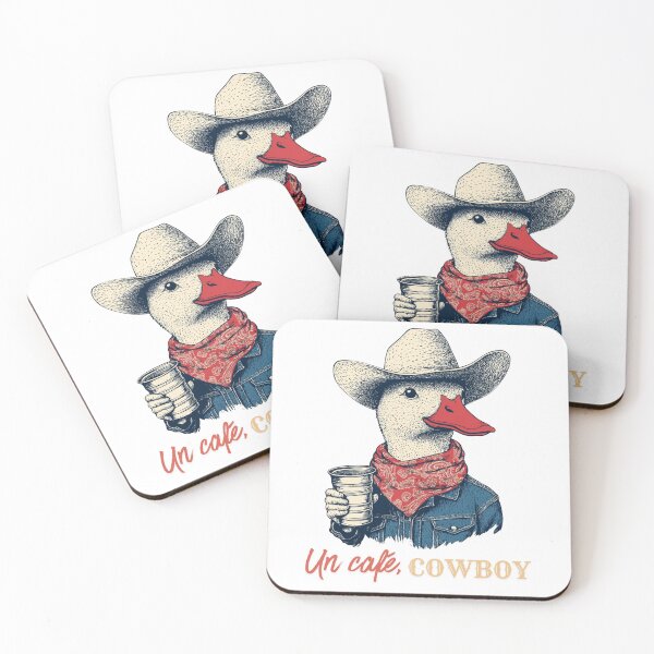 Item preview, Cowboy Duck Un Cafe Funny French Western Coffee Lover Gift designed and sold by DustGoldStudio.