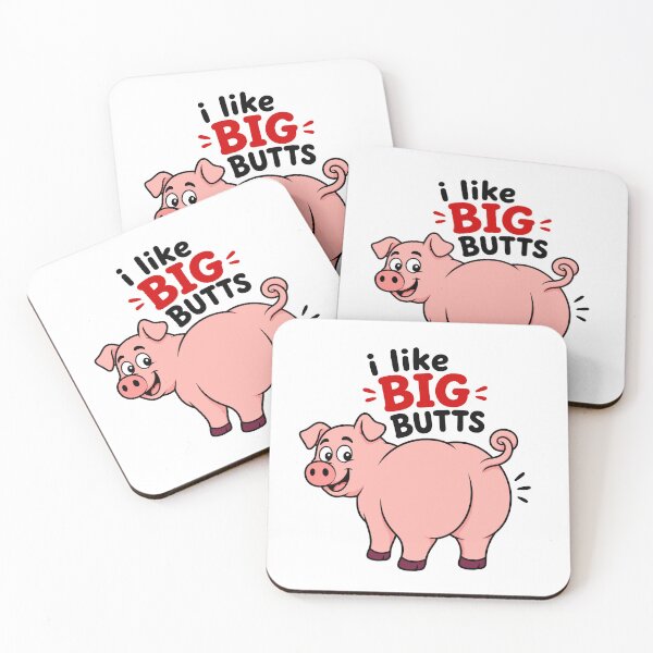 Item preview, I Like Big Butts Funny Cartoon Pig  designed and sold by teeperfect.