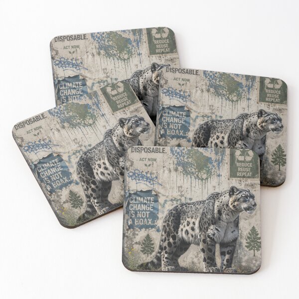 Item preview, Snow Leopard in the City Collage designed and sold by thelivingrp.