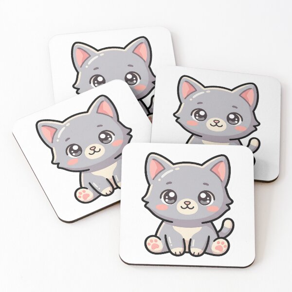 Item preview, Cute Grey Chibi Kitten Sticker - Adorable Kawaii Cat Art designed and sold by 299Art.