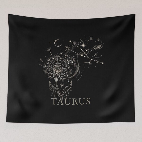 Item preview, ​Taurus Zodiac Dandelion Constellation Celestial Art designed and sold by SilentFlower.