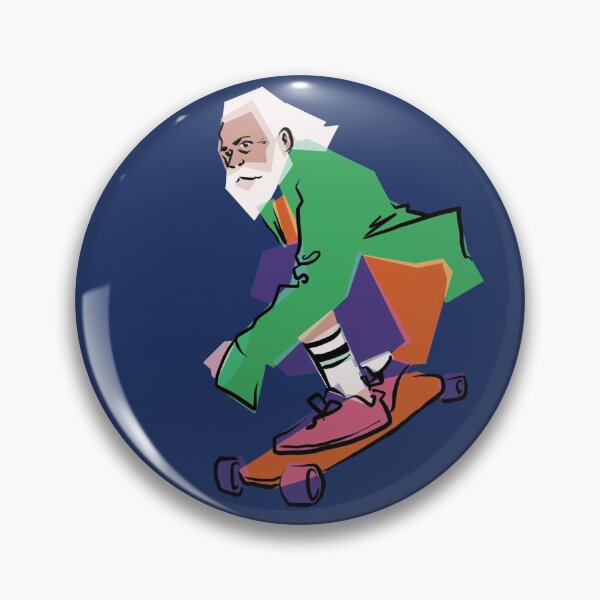 Item preview, old fella rocking out on a skateboard designed and sold by sleepymccoy.