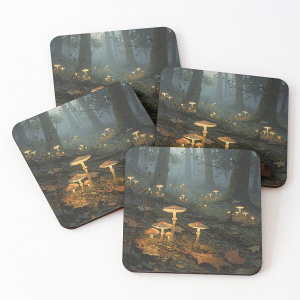 Item preview, Enchanted Glowing Mushrooms Forest | Mystical Fantasy Woodland Art designed and sold by cr6zym1nd.