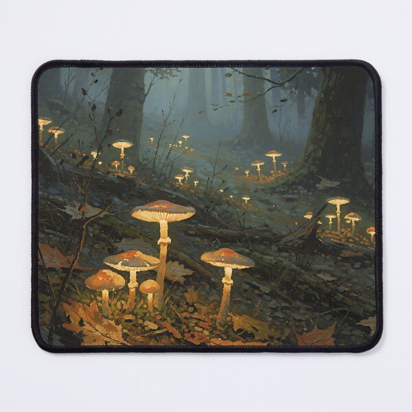 Item preview, Enchanted Glowing Mushrooms Forest | Mystical Fantasy Woodland Art designed and sold by cr6zym1nd.