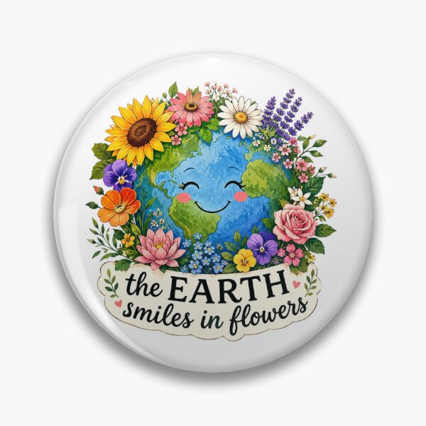 Item preview, The Earth Smiles in Flowers - Cute Floral Earth designed and sold by Myra365Art.