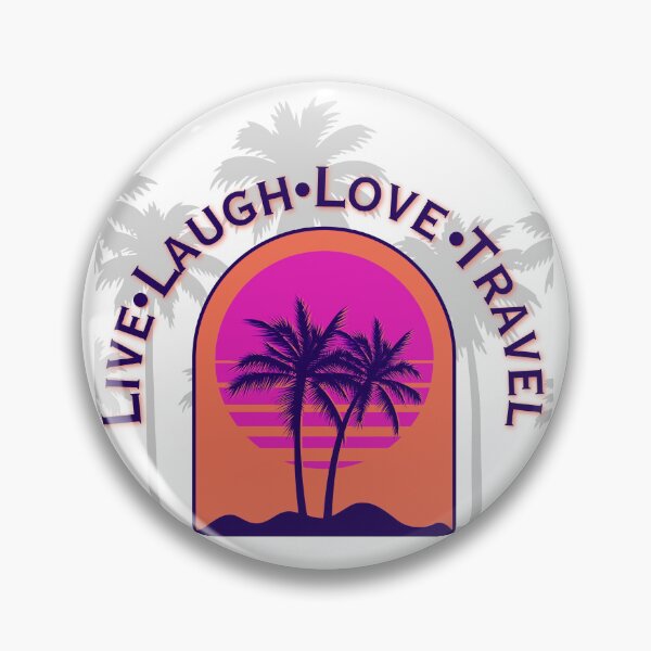 Item preview, Live Laugh Love Travel — Retro Sunset Palm Tree Tropical Vibes designed and sold by DonnaRaine.