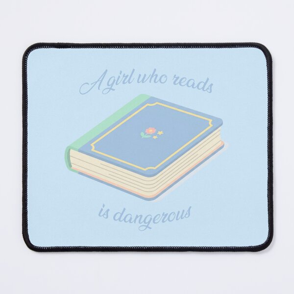 Item preview, A Girl Who Reads Is Dangerous — Pastel Book Illustration Quote | Book Lover Gift, Coquette Reader designed and sold by ArtofDari.