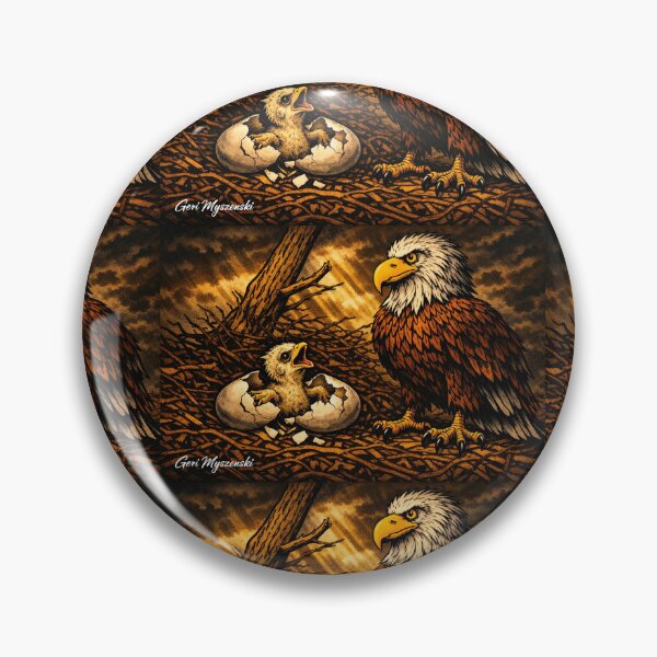 Item preview, Guardian of the Nest – Bald Eagle and Hatchling  designed and sold by The Art Queen Of Michigan .
