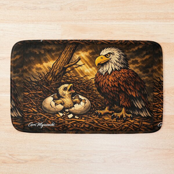 Item preview, Guardian of the Nest – Bald Eagle and Hatchling  designed and sold by The Art Queen Of Michigan .