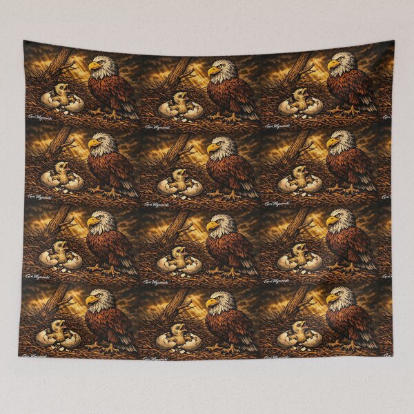Item preview, Guardian of the Nest – Bald Eagle and Hatchling  designed and sold by The Art Queen Of Michigan .
