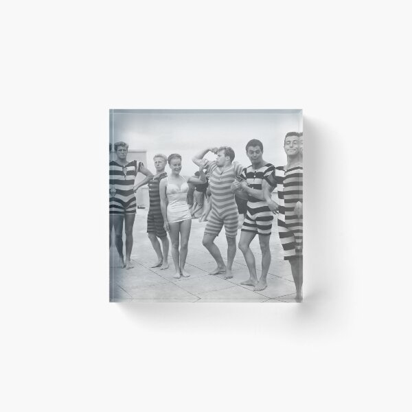 Item preview, Muscle Men At Beach, Funny Vintage Black and White Old Photo designed and sold by modernretro.