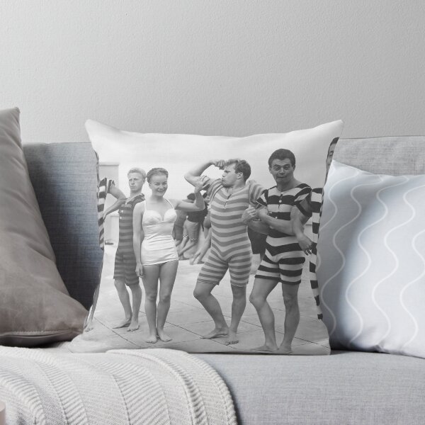 Item preview, Muscle Men At Beach, Funny Vintage Black and White Old Photo designed and sold by modernretro.