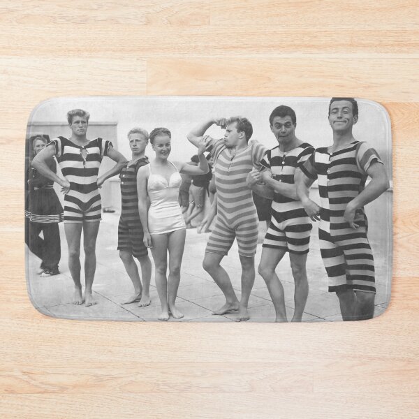 Item preview, Muscle Men At Beach, Funny Vintage Black and White Old Photo designed and sold by modernretro.