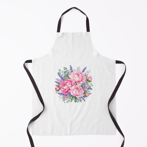 Item preview, Romantic Pink Peony & Lavender Watercolor Bouquet designed and sold by deepredbubble.