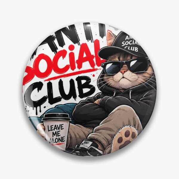Item preview, Anti Social Cat Club - Funny Introvert Cat Sticker designed and sold by BLK.DESIGN.
