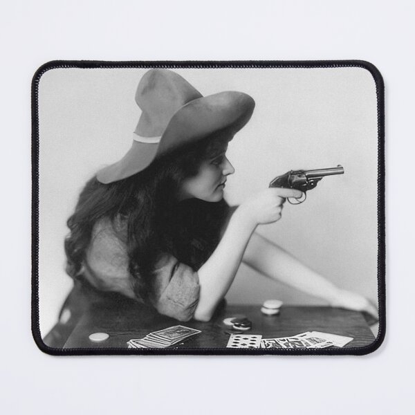Item preview, Cowgirl With Gun, Vintage Black and White Old Photo designed and sold by modernretro.