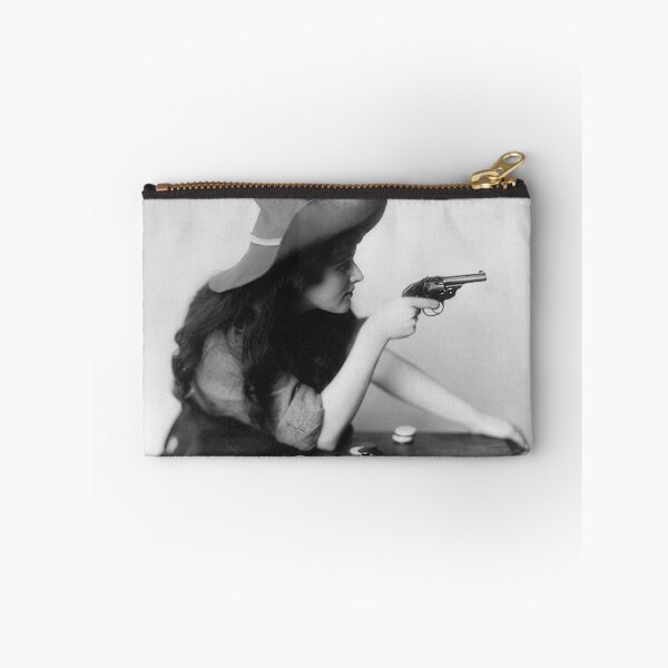 Item preview, Cowgirl With Gun, Vintage Black and White Old Photo designed and sold by modernretro.