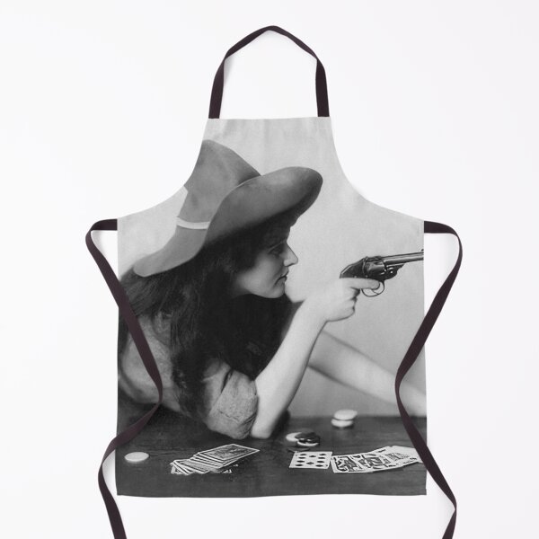 Item preview, Cowgirl With Gun, Vintage Black and White Old Photo designed and sold by modernretro.