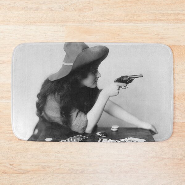 Item preview, Cowgirl With Gun, Vintage Black and White Old Photo designed and sold by modernretro.