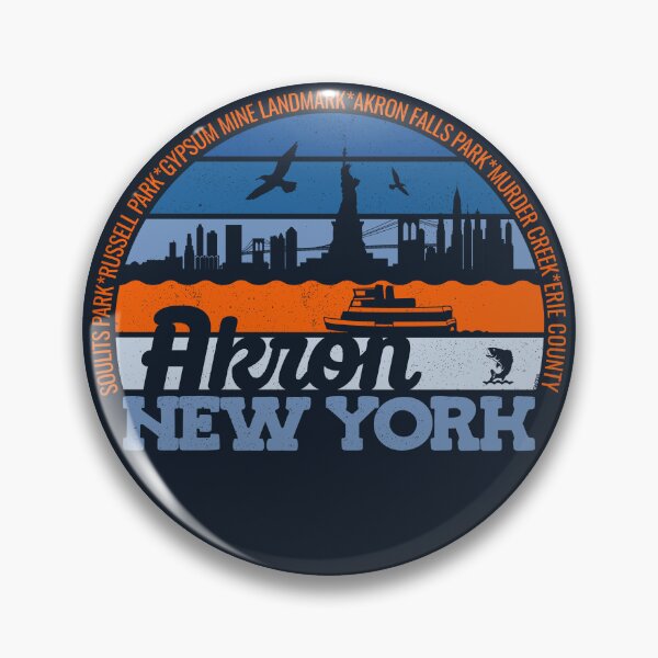 Item preview, Akron New York Sunset Retro Vintage Local Pride Logo designed and sold by CRHPOD20.