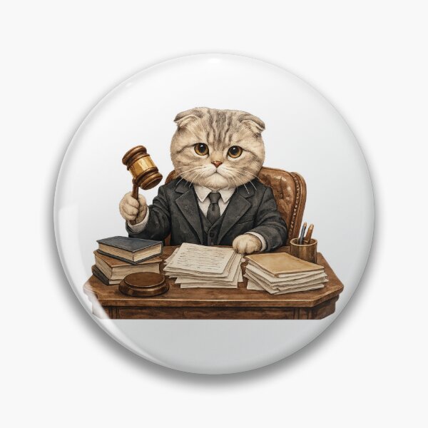Item preview, Scottish Fold Lawyer Cat: Funny Cat Profession Watercolor Gift designed and sold by TheAngelHeart.