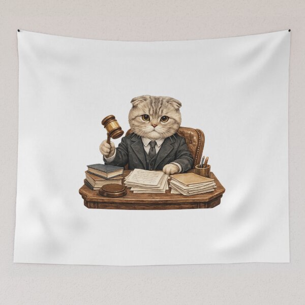 Item preview, Scottish Fold Lawyer Cat: Funny Cat Profession Watercolor Gift designed and sold by TheAngelHeart.