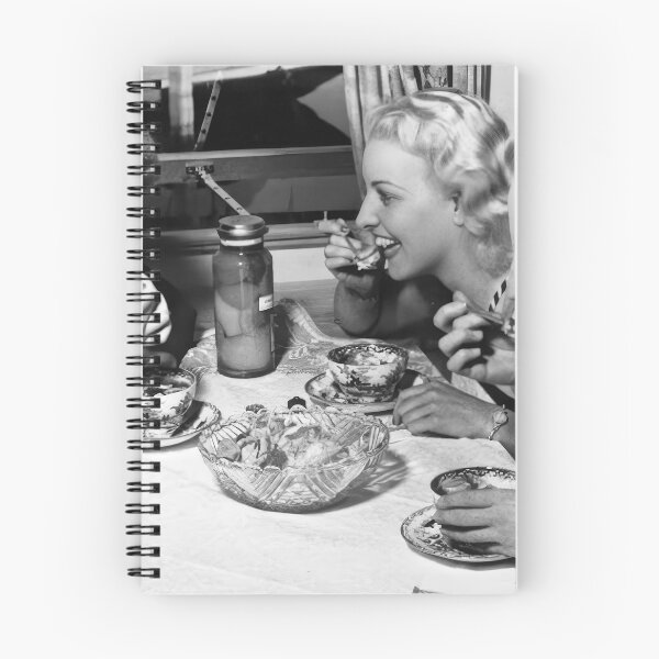 Item preview, Women Eating Pasta, Vintage Black and White Old Photo designed and sold by modernretro.