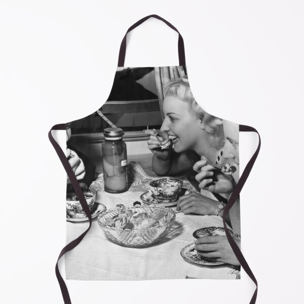 Item preview, Women Eating Pasta, Vintage Black and White Old Photo designed and sold by modernretro.