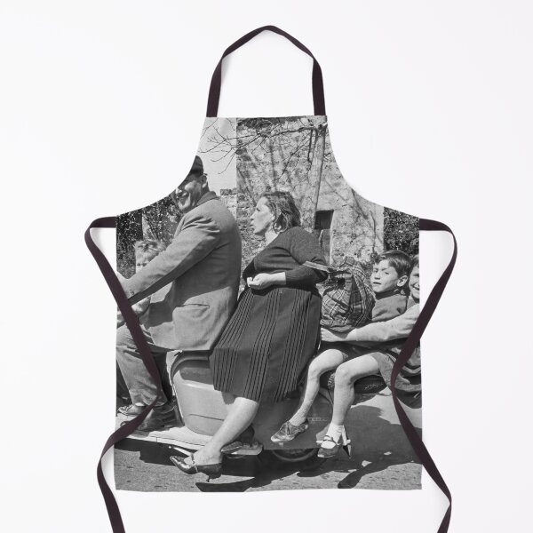 Item preview, Family Riding A Scooter, Vintage Black and White Old Photo designed and sold by modernretro.