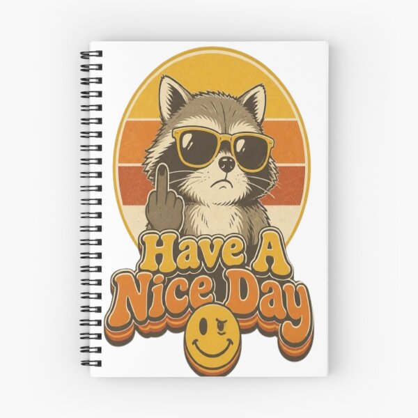 Item preview, Sarcastic Have A Nice Day Shirt Vintage 70s Groovy Raccoon Middle Finger Funny T-Shirt designed and sold by ElkasDesign.