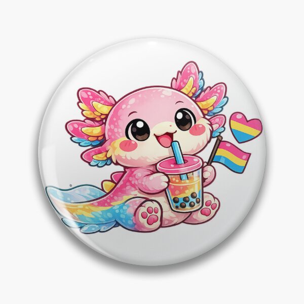 Item preview, Pan Pride Bubble Buddy Axolotl designed and sold by Candlelit Catastrophes.