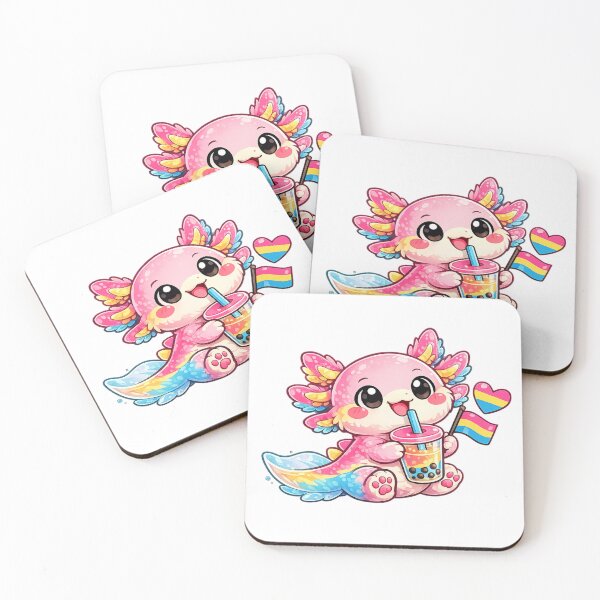 Item preview, Pan Pride Bubble Buddy Axolotl designed and sold by Candlelit Catastrophes.