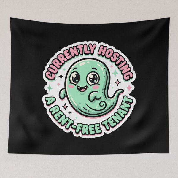 Item preview, Cute Pastel Ghost Rent Free Tenant Baby News designed and sold by SplashTastic.