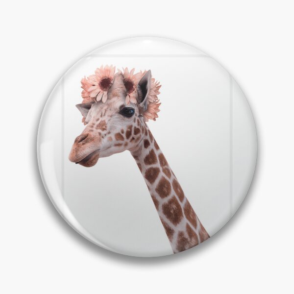 Item preview, Giraffes head and neck with a posy of flowers on its head designed and sold by Hevzy.